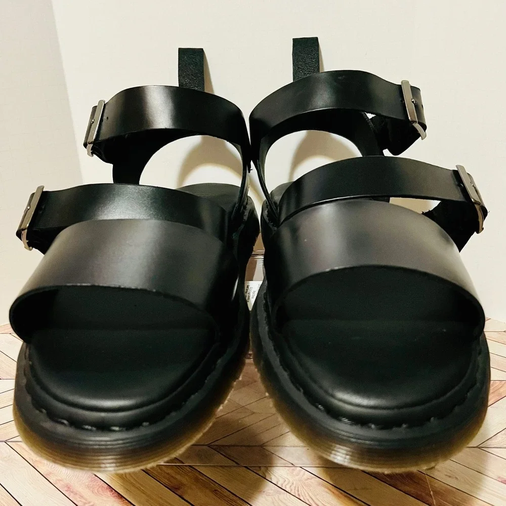 Dr Martens Gryphon Brando Leather Gladiator Sandals Men 14 Black Mono Gladiator